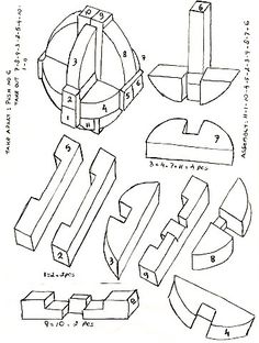 the diagram shows how to make an origami model with different shapes and sizes