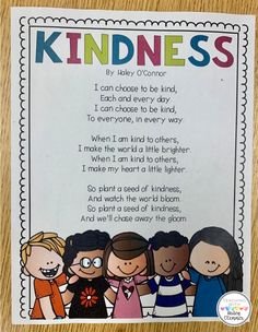 Kindness Poem Kindergarten, English Poem For Grade 2, First Grade Rhyming Activities, Importance Of Kindness Speech, Kindness Assembly Ideas, Poetry For 2nd Grade, 3rd Grade Poems, Kindness Poem Poetry, Poem On Kindness