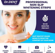 DrDent Premium Teeth Whitening Strips - 20 Sessions Non-Sensitive Formula 40 Peroxide Free Safe for Enamel + Mouth Opener Included Brighter Teeth, Dental Mouthguards, Whitening Strips, Mint Oil, Shampoo And Conditioner Set, Teeth Whitening Strips, Tooth Sensitivity, Stained Teeth, Dental Tools