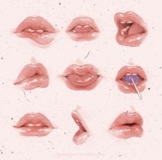 multiple images of different lips with the same amount of lipstick on them