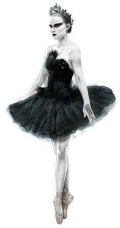 a drawing of a ballerina in black and white