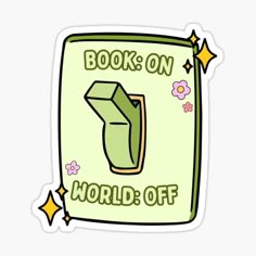 a book on world off sticker