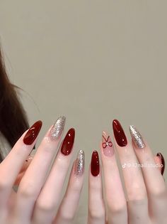 Chinese Red Nails, Seal Nails, Korean Nail Art, Beauty Hacks Nails, Hello Nails, Basic Nails