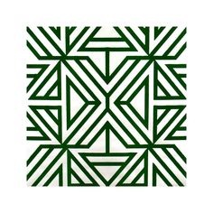 green and white art work with lines in the shape of an abstract geometric pattern on paper