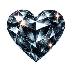 a heart shaped diamond with stars in the center on a white background stock photo - 1387982