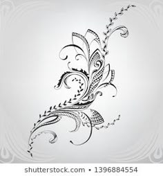 an abstract floral design on a white background