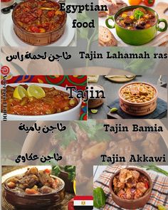 the different types of food are shown in this collage, including meats and vegetables