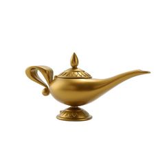 a golden teapot on a white background