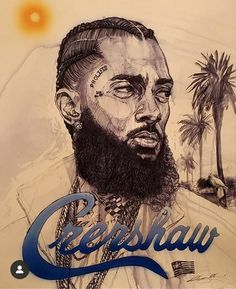 a drawing of a bearded man with the word celshaw written on his forehead