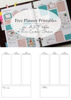 the free planner printables for all types of planners, including notebooks and binders