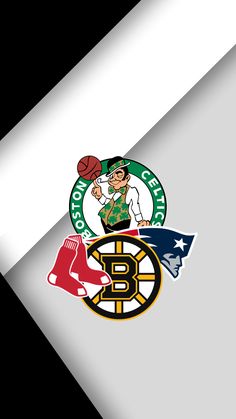 the boston and new york basketball teams logos are shown in this graphic design for an upcoming sports team