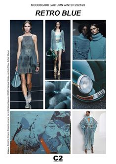 2025 2026 Fashion Trends: WGSN and Coloro Reveal the Key Colors for the Autumn Winter Season - C2 Fashion Studio Fashion Trend Book, Fashion Trend Forecast, Retro Blue, Winter Trends, Print Trends, Future Fashion