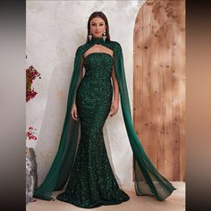 Super Cute And Stylish Ships In 5-10 Business Days Formal Wedding Reception, Sequin Mermaid Dress, Cape Sleeve Dress, Prom 2024, Sequin Formal Dress, Mother Wedding Dress, Fishtail Dress, Evening Dresses Cocktail, Chiffon Long Sleeve