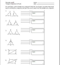 the worksheet for triangles that are similar to each other is shown in this image