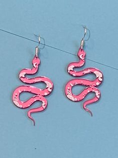 Snake Pink Moon Hearts & Stars Dangle Earrings Quirky Funky - Etsy Quirky Pink Jewelry Gift, Snake Pink, Pink Snake, Dangler Earrings, Pink Moon, Animal Earrings, The Snake, Moon Stars, Hanging Wall