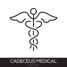 the cadaeus medical line icon is shown in black and white, on a white background