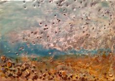 an abstract painting with lots of bubbles on it