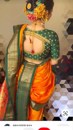 Marathi Blouse Designs Latest, Nauvari Blouse Designs Latest, Blouse Designs Marathi Saree, Patal Marathi Look, Saree For Maharashtrian Wedding, Blouse Designs On Nauvari Saree, Blouse Pattern For Paithani Saree, Jewellery On Navari Saree, Maharashtrian Wedding Blouse Designs