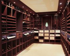 a wine cellar filled with lots of bottles