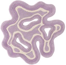 a purple and white rug with an abstract design