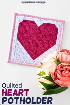 See how to make a quilted heart potholder using our free heart potholder pattern - as easy as it is adorable! Using a pieced quilt heart block, you'll create a beautiful DIY quilted heart potholder. The free heart quilt block potholder pattern comes in 10 sizes - grab them now and turn that heart square quilt block into a lovely Valentine’s potholder!