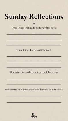 Pin illustrates a printable end of the week reflection routine, giving space to write three things that made you happy, three things you achieved, one thing that could have improved the week, and one mantra/affirmation to take forward. Affirmation Of The Week, Intention Journal Ideas, How Have You Been, Weekly Intentions Journal, Weekly Intentions Ideas, Intentions For 2024, End Of Week Check In, Weekly Reset Journal Prompts, End Of Week Journal Prompts