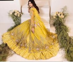 "Explore our stunning collection of Pakistani and Indian wedding dresses and formals. Featuring our Desi Designersjorray  Nikkah Garara, Shalwar Kameez, Anarkali Suits, Sharara Suits, Gharara Suits, Lehenga Choli, Long Gowns and Designer Sarees. Shop online for the latest Pakistani and Indian bridal wear, perfect for your special day. Get ready to shine in our elegant and affordable dresses, designed to make you look Fabulous. Whether you're in the UK or USA, our Pakistani and Indian wedding dre Organza Maxi Length Sharara For Wedding, Organza Sharara For Wedding In Maxi Length, Organza Sharara For Wedding With Maxi Length, Wedding Organza Sharara Maxi Length, Embroidered Floor-length Churidar For Wedding, Eid Wedding Gown With Pallu, Semi-stitched Gown With Pallu For Eid, Yellow Floor-length Gown With Dabka Work, Gold Maxi Length Salwar Kameez For Wedding