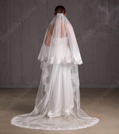 the back of a bride's wedding veil