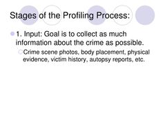 a white background with the words stages of the profiling process