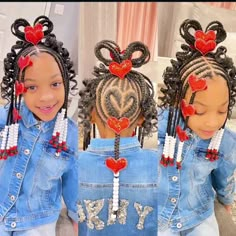 Lil Girl Hairstyles Braids, Braids Stitch, Style Natural Hair, Black Baby Girl Hairstyles, Valentines Hairstyles, Toddler Braided Hairstyles, Cute Toddler Hairstyles