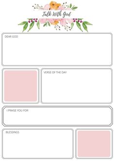 a pink and white floral printable planner with the words, take will you?