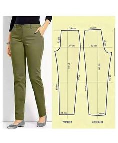 a woman's pants with the measurements for her legs and waist, in front of a