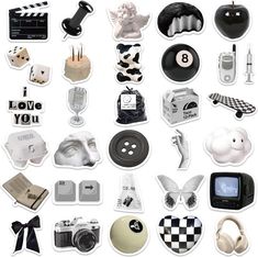 many different items are arranged in the shape of a collage on a white background