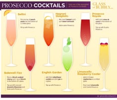 the different types of cocktails are shown in this poster, which shows how to drink them