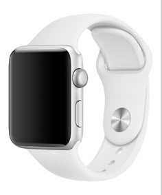 an apple watch with white sport band