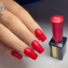 #nails Red Nails, Short Nails, Manicure