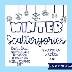 winter scategories printables for all ages