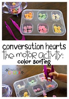 conversation hearts the motor activity color sorting for toddlers and preschoolers to play with