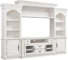 Tov Furniture TV & Media Units - Newport White Entertainment Center for TVs up to 65 Tv Wand Shabby Chic, French Country Tv Wall Unit, Tov Furniture, Tv Wall Unit