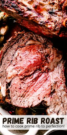 the prime rib roast has been cooked and is ready to be served for dinner or as an appetizer