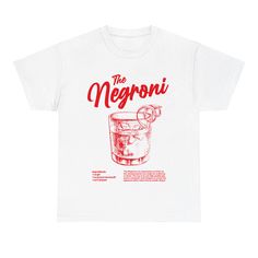 Negroni Cocktail T-shirt - printwithsky White Negroni, Classic Negroni, Negroni Cocktail, Graphic Tshirt Design, Negroni, Custom Pet Portraits, Personalized Custom, Infant Tees, Get Ready