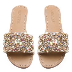 Shoes Design Ideas, Spring Footwear, Mystique Sandals, Sparkly Sandals, Fashion Shoes Sandals, Elegant Heels, Rhinestone Flats, Chic Sandals, Shoes Flats Sandals