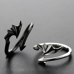 Best Techwear on Sale, Budget Techwear (Guaranteed Quality) | Techwear Club Angel Wing Ring, Halloween Fest, Flying Dragon, Dragon Ring, Silver Dragon, Men's Jewelry Rings, Matching Rings, Fete Halloween, Unisex Jewelry