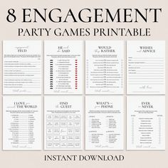 the 8 engagement party games printable