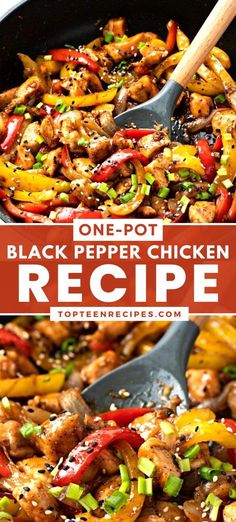 one pot black pepper chicken recipe in a skillet