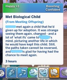 a screenshot of a text message with the caption'met biological child from meeting offspring '