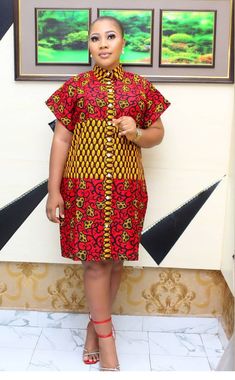 Shirt Gown Ankara Styles, Ankara Shirt Dress For Women, Ankara Shirt Dress Styles, Shirt Gown Styles, Ankara Shirt Dress, African Shirt Dress, Ankara Shirt