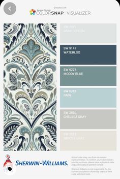 the color scheme for sheryln - williams's new wallpaper collection, which includes