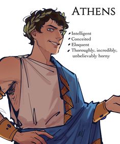 an image of a man with his hands on his hips and the words athens above him