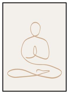 a drawing of a person sitting in a lotus position